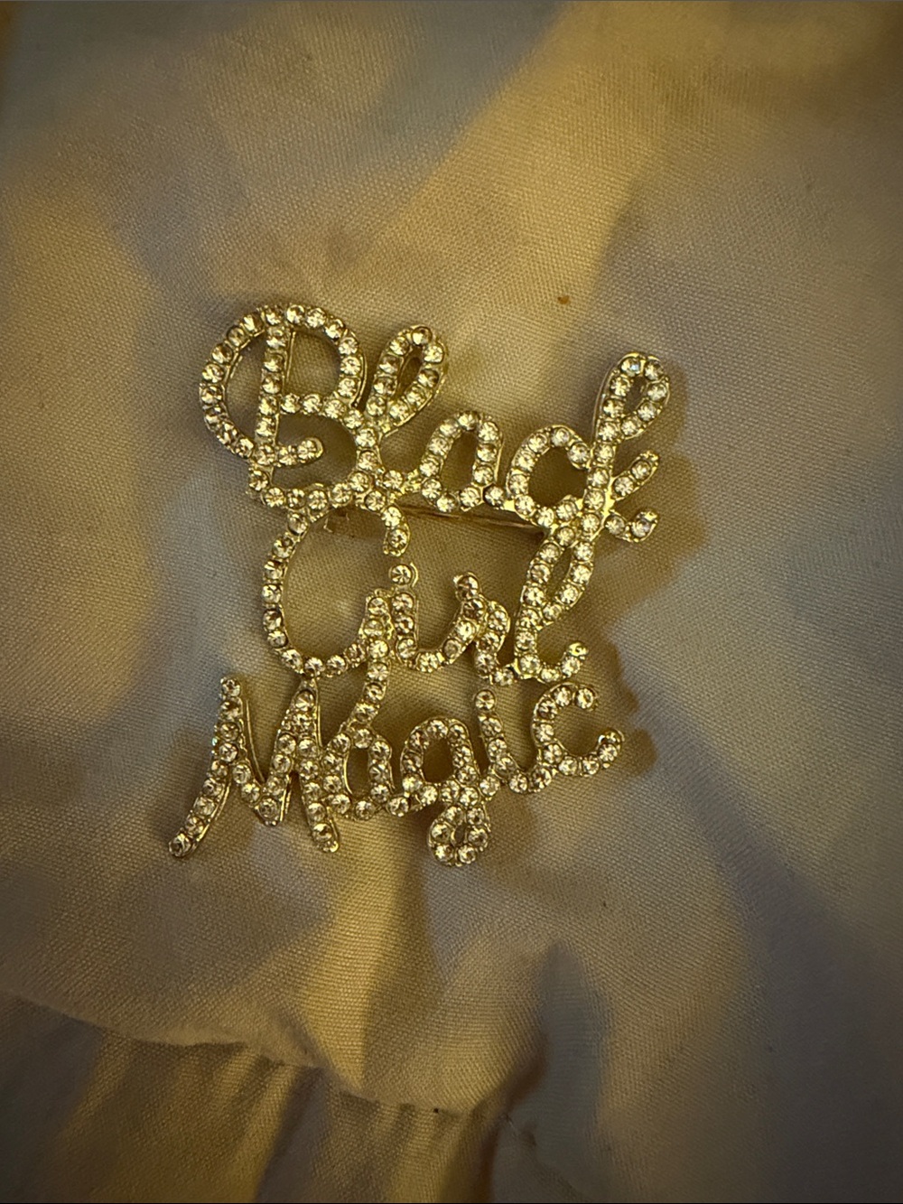 Rhinestone "Black Girl Magic" Script brooch